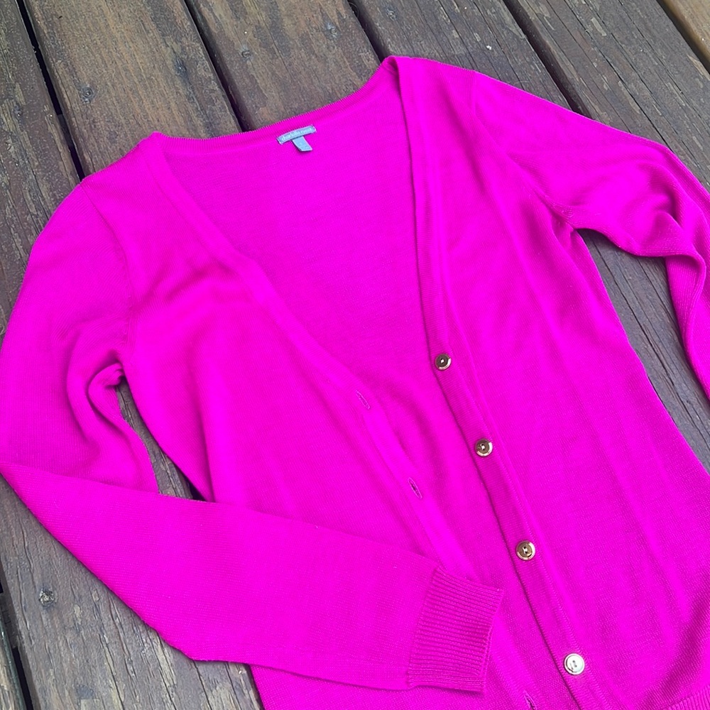 Magenta Button Sweater